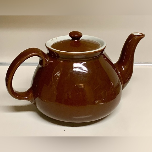 Mid Century Vintage Brown Ceramic Restaurant Diner Style Lidded Teapot - Picture 6 of 16
